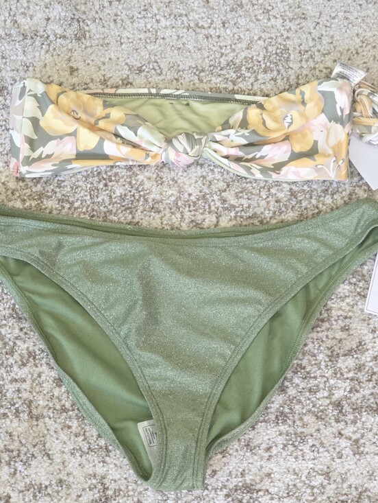 Other - NWT O'Neill Veda Tropical Bandeau Bikini Top Sz L & Salt Cove Shimmer Bottoms XL